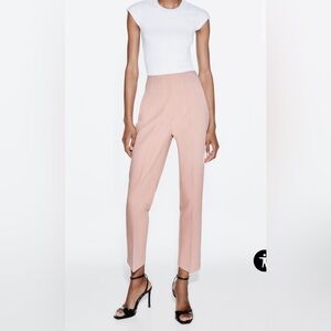 Zara Blush Pink Cropped Tailored Pants